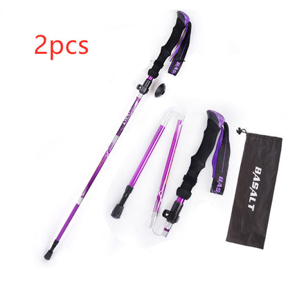 Besot Folding Trekking Stick Five-section Aluminum Alloy Outer Lock Trekking Stick