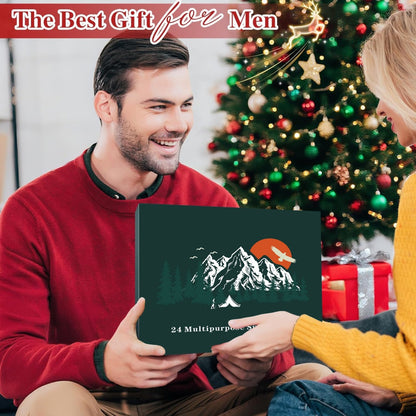 Men's Calendar Survival Kit 24-Day Christmas Countdown Emergency Survival Gear, Gift For Teens And Adults