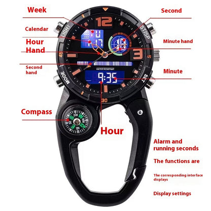 Compass Round Screen Outdoor Mountaineering Buckle Watch Multifunctional