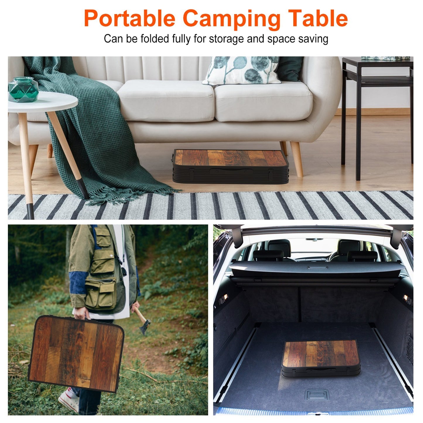 1Pc 35.43x23.62x26in Foldable Camping Table Collapsible Picnic Aluminum Alloy Grill Stand 66LBS Max Load Height Adjustable BBQ Table With Adjustable Height Storage Net