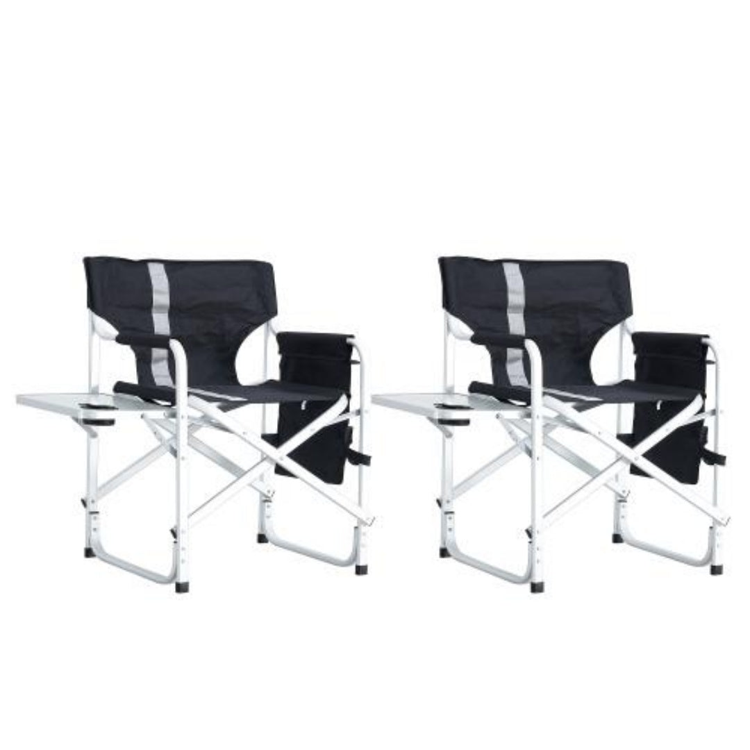 Padded Foldable Lightweight Oversized Outdoor Chair With Side Table And Storage Bag