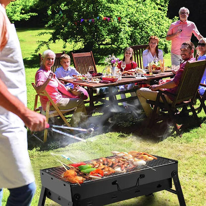 Foldable Smoker Grill Portable Lightweight BBQ Charcoal Grill For Camping Picnics Garden Grilling RV Travel