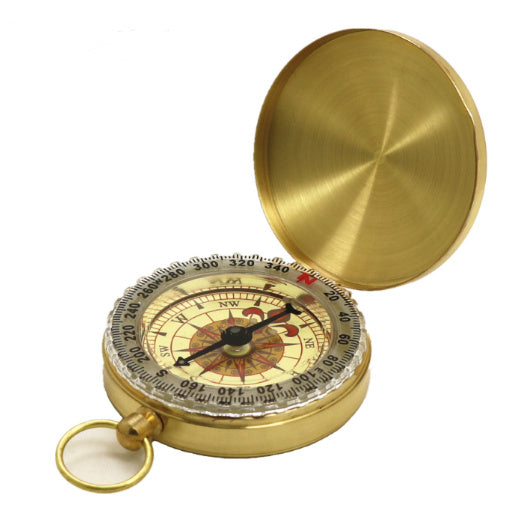 Metal Flip Compass Outdoor Compass Pocket Watch Copper Compass
