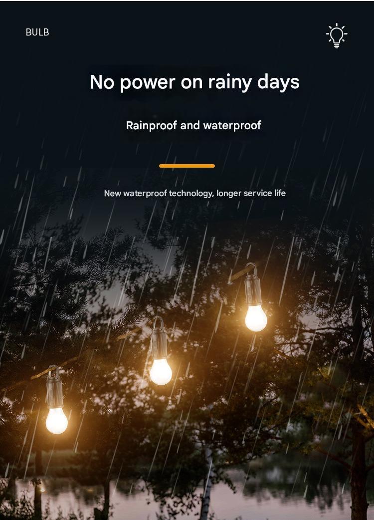 LED Solar Light Camping Emergency Light Bulb Tungsten Filament Light Rechargeable Mosquito Repellent Light Portable Outdoor Lighting Camping