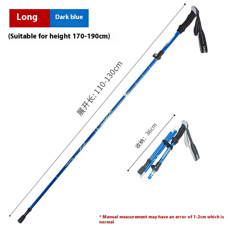 Alloy Foldable And Portable Telescopic Hand Hiking Alpenstock