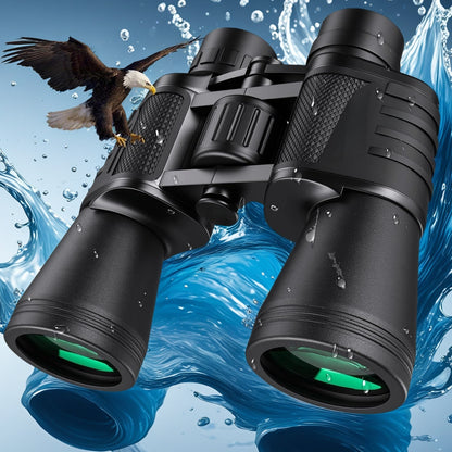 20x50 High Powered Binoculars For Adults, Waterproof Compact Binoculars With Low Light Vision For Bird Watching Hunting Football Games Travel Stargazing Cruise With Carrying Bag