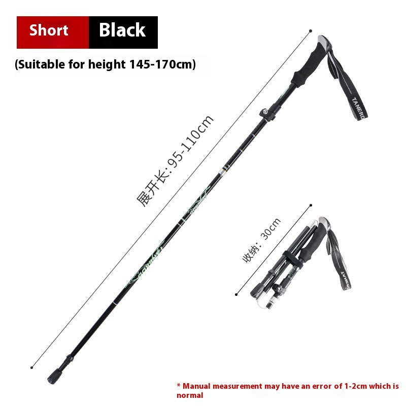 Alloy Foldable And Portable Telescopic Hand Hiking Alpenstock